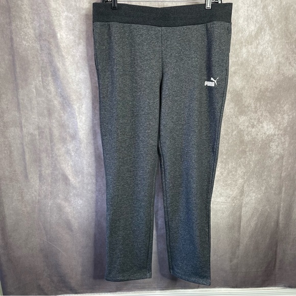Puma Dark/Heather Gray Essentials Fleece Pants NWT Size XL - Picture 2 of 11